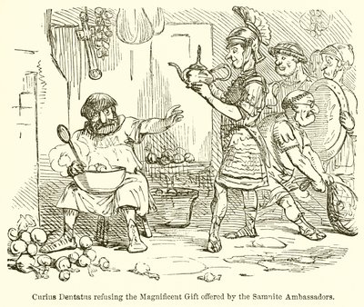 Curius Dentatus kieltäytyy samniittilähettiläiden tarjoamasta upeasta lahjasta tekijältä John Leech