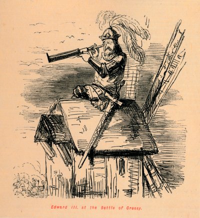 Edward III Cressyn taistelussa, c1860, c1860 tekijältä John Leech