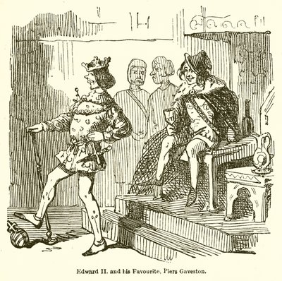 Edward II ja hänen suosikkinsa Piers Gaveston tekijältä John Leech