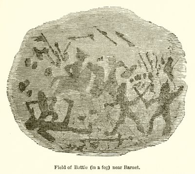 Taistelukenttä (sumussa) lähellä Barnetia tekijältä John Leech