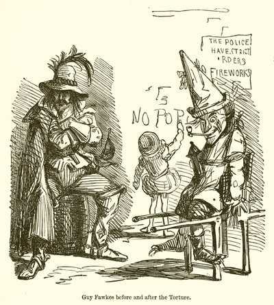 Guy Fawkes ennen ja jälkeen kidutuksen tekijältä John Leech