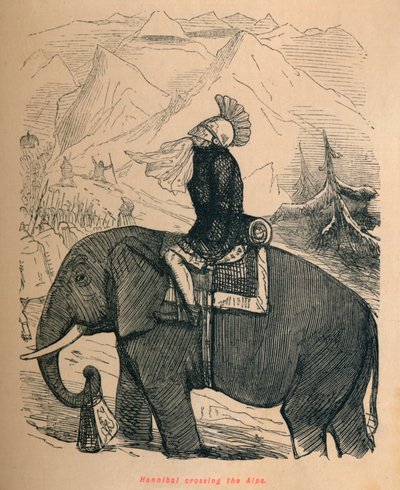 Hannibal ylittää Alpit, 1852 tekijältä John Leech