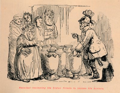 Hannibal pyysi kreetalaisia pappeja pankkiireiksi, 1852 tekijältä John Leech