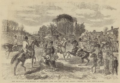 Hänen Majesteettinsa Buck-Hounds Salt-Hillissä, kauden viimeinen päivä tekijältä John Leech