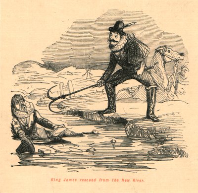 Kuningas James pelastettiin New Riveristä, 1897. tekijältä John Leech
