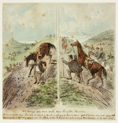 Mr. Briggs menee ulos Brighton Harriersin kanssa tekijältä John Leech