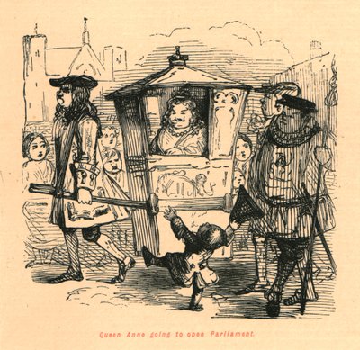 Kuningatar Anne avaa parlamentin vuonna 1897. tekijältä John Leech