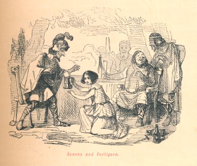 Rowena ja Vortigern, c1860, c1860. tekijältä John Leech