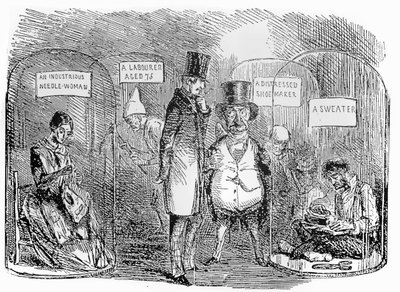 Näytteitä Mr Punchsin teollisuusnäyttelystä vuodelta 1850 tekijältä John Leech