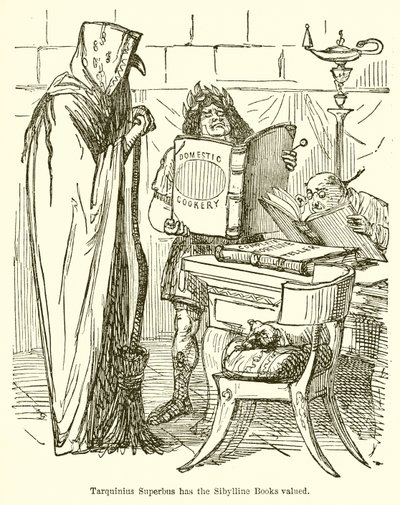 Tarquinius Superbus arvioi Sibylline-kirjoja. tekijältä John Leech