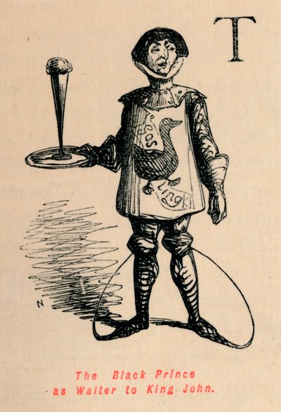 Musta prinssi kuningas Johnin tarjoilijana, c1860, c1860 tekijältä John Leech