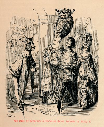 Burgundin herttua esittelee kuningatar Isabellan Henrik V:lle, c1860, c1860 tekijältä John Leech