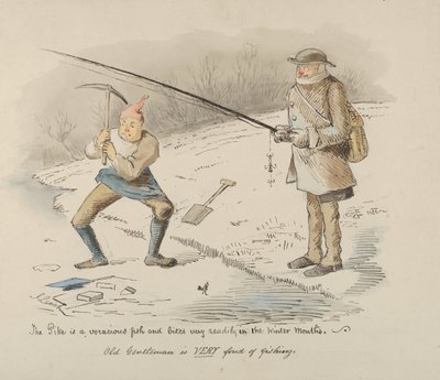 Hauki on ahne kala ja puree helposti talvikuukausien herrasmies..., 1830-64. tekijältä John Leech