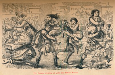 Roomalaiset kävelemässä sabiininaisten kanssa, 1852 tekijältä John Leech