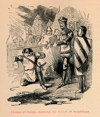 Thomas of Rokeby saa ritarikunnan kunnian, c1860, c1860 tekijältä John Leech