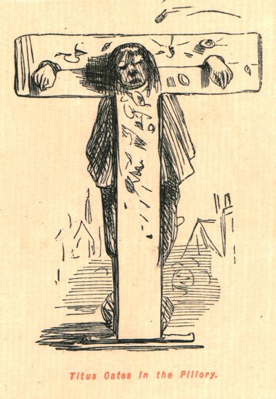 Titus Oates pillerissä, 1897. tekijältä John Leech