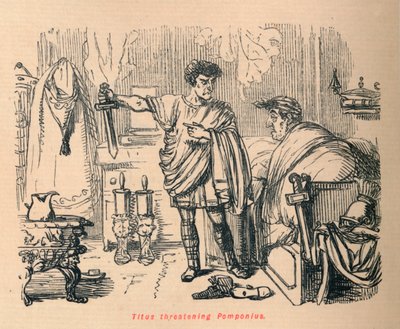 uhkailemassa Titus Pomponiusta, 1852 tekijältä John Leech