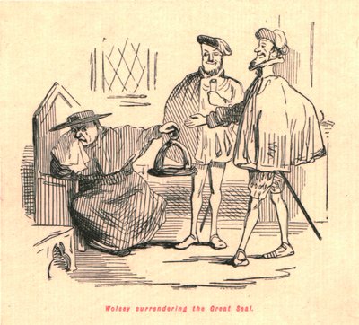 Wolsey luovuttaa suuren sinetin, 1897. tekijältä John Leech