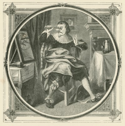 Joka leikkaa nenänsä irti, häikäisee omia kasvojaan (kaiverrus) tekijältä John Leighton
