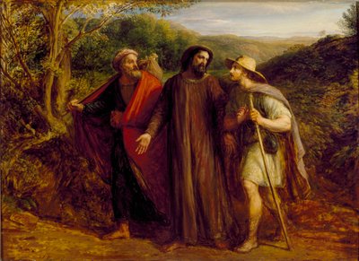 Kristuksen ilmestyminen kahdelle Emmauksen opetuslapselle, 1835 tekijältä John Linnell