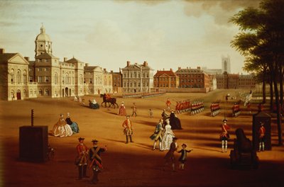 2nd Footguards (Coldstream) Horse Guardsin paraatissa, n. 1750 tekijältä John Linton Chapman