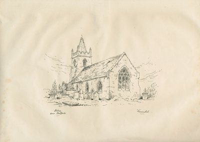 Acton Trussell Church: kynä- ja mustelitografia, nd [?19th century] tekijältä John Louis Petit