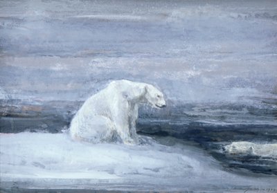 "Jääkarhut etsivät hylkeitä jääreiässä", c1867-1910 tekijältä John Macallan Swan