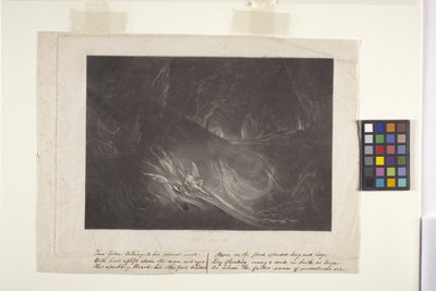 Saatana palavalla järvellä (mezzotint) tekijältä John Marin