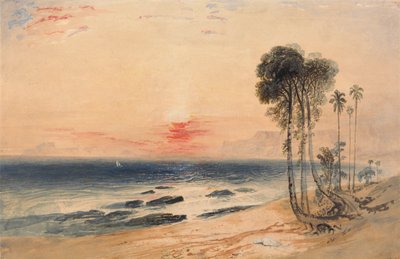 Trooppinen rannikko, auringonlasku tekijältä John Martin