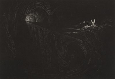 Kaaoksen silta, n. 1827 (mezzotint) tekijältä John Martin