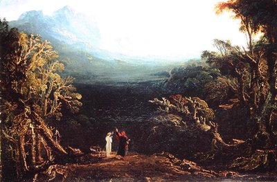 Edwin ja Angelina eli erakko (öljy kankaalle) tekijältä John Martin