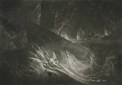 Lucifer palavalla järvellä tekijältä John Martin