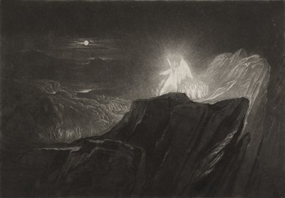 Enkelit vartioivat paratiisia yöllä, n. 1827 (mezzotint) tekijältä John Martin