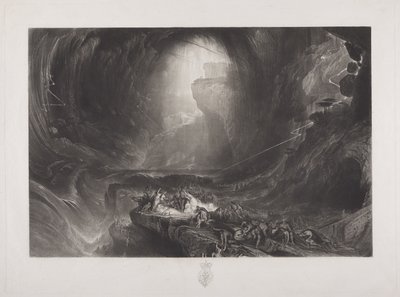 Vedenpaisumus, n. 1828 (wc paperilla) tekijältä John Martin