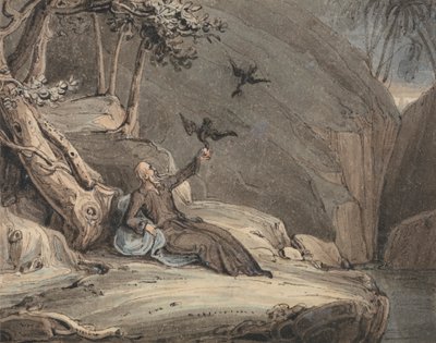 Korpit ruokkivat Eliaa tekijältä John Martin