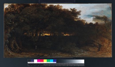 Twilight in the Woodlands, 1850 (öljy paperille asetettu kankaalle) tekijältä John Martin