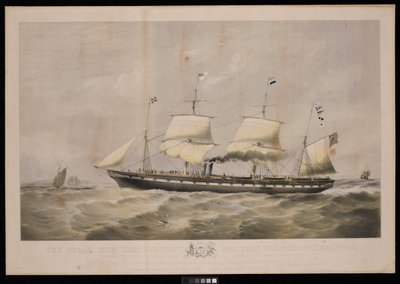 Höyrylaiva Iso-Britannia... omistajat Gibbs  Co... Ison-Britannian ja Amerikan yhdysvaltojen kansalle, Tämä levy on omistettu kunnioittavasti... tekijältä John McGahey