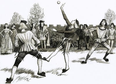 Jeu de Paume, eräänlainen käsipallolaji. tekijältä John Millar Watt