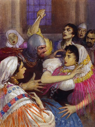 Sisilialaisten vesperien verilöyly (guassi paperille) tekijältä John Millar Watt