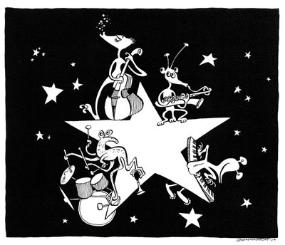 John Minnionin tekemä karikatyyri Alien All- Stars -elokuvasta tekijältä John Minnion