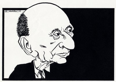 Arnold Schönberg, karikatyyri tekijältä John Minnion