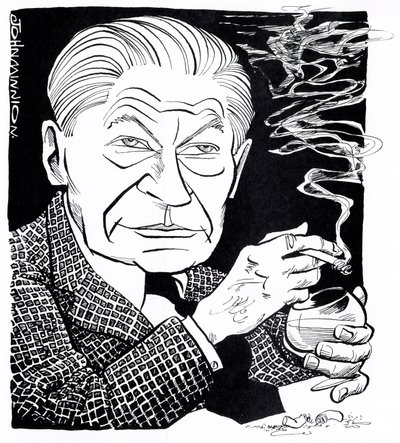 Arthur Koestler, karikatyyri tekijältä John Minnion