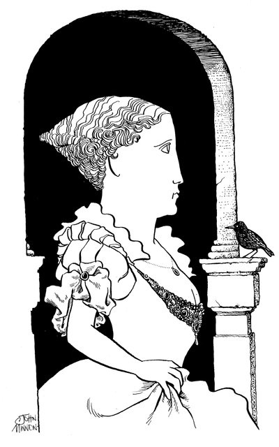 Francesca Caccini - firenzeläisen laulajan ja säveltäjän karikatyyri. tekijältä John Minnion