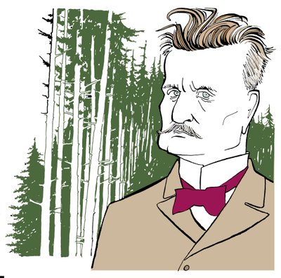 Jean Sibelius suomalaisten metsien taustalla tekijältä John Minnion