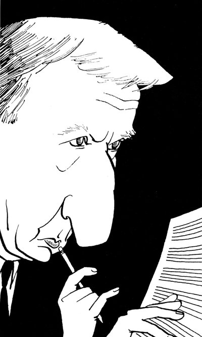 Richard Rodney Bennett, karikatyyri, John Minnion tekijältä John Minnion