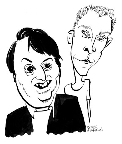 Robert Webb ja David Mitchell - karikatyyri: John Minnion tekijältä John Minnion