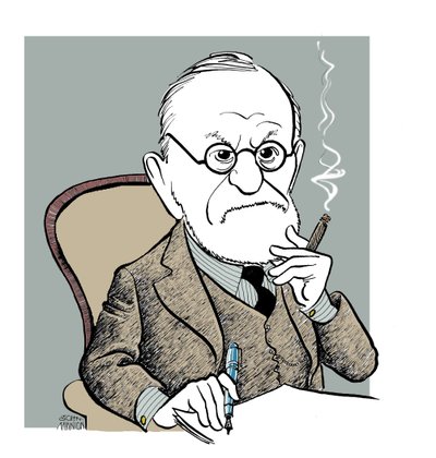 Sigmund Freud - karikatyyri tekijältä John Minnion