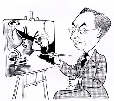 Vassily ( Wassily ) Kandinsky, karikatyyri ja maalaustaulu tekijältä John Minnion
