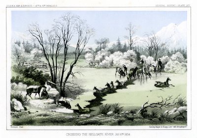 Hellgate-joen ylitys, 6. tammikuuta 1854 1856. tekijältä John Mix Stanley