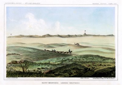 Kalliovuoret, katsot länteen, USA, 1856. tekijältä John Mix Stanley
